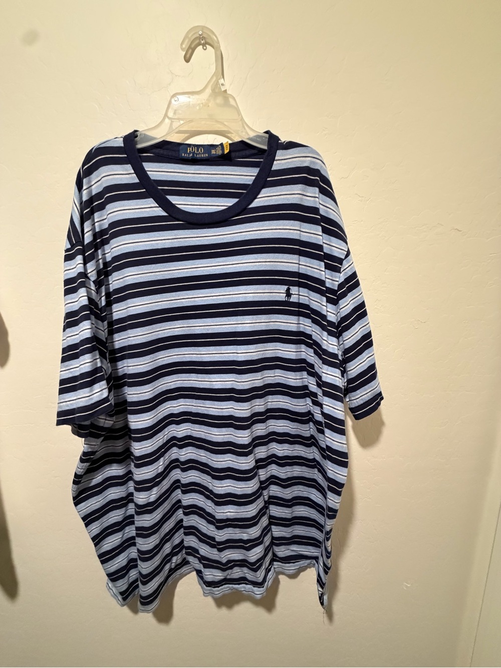 Polo by Ralph Lauren Navy & Light Blue Horizontal Stripe Short Sleeve Tee